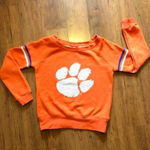 CLEMSON TIGERS rhinestone paw chic sweatshirt